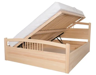 Łóżko sosnowe NEFRYT 5 STOLMIS podnoszone na ramie drewnianej