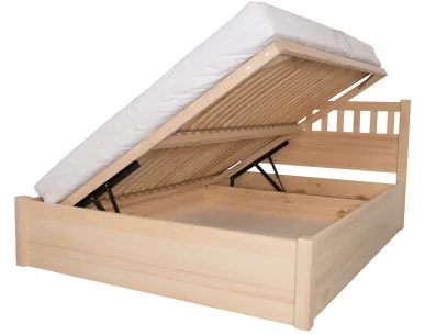 Łóżko bukowe JADEIT 4 STOLMIS podnoszone na ramie drewnianej