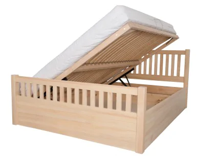 Łóżko bukowe SELENIT 6 STOLMIS podnoszone na ramie drewnianej