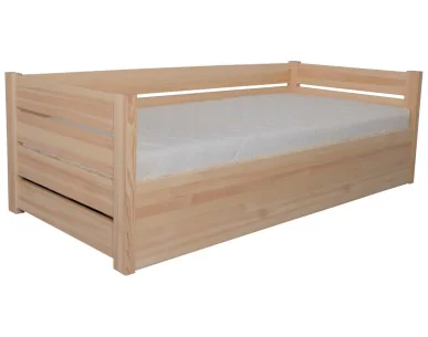 Łóżko sosnowe AGAT 2 STOLMIS podnoszone na ramie drewnianej