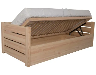 Łóżko sosnowe AGAT 2 STOLMIS podnoszone na ramie drewnianej