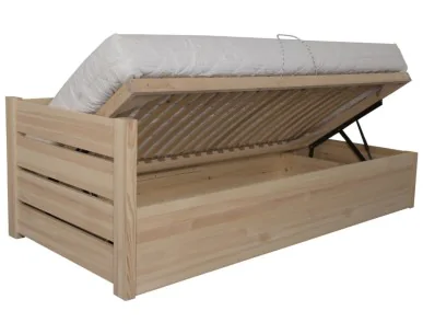Łóżko sosnowe AGAT 2X STOLMIS podnoszone na ramie drewnianej