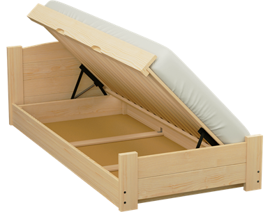 Łóżko sosnowe BOOMER Zaczarowana Sypialnia podnoszone