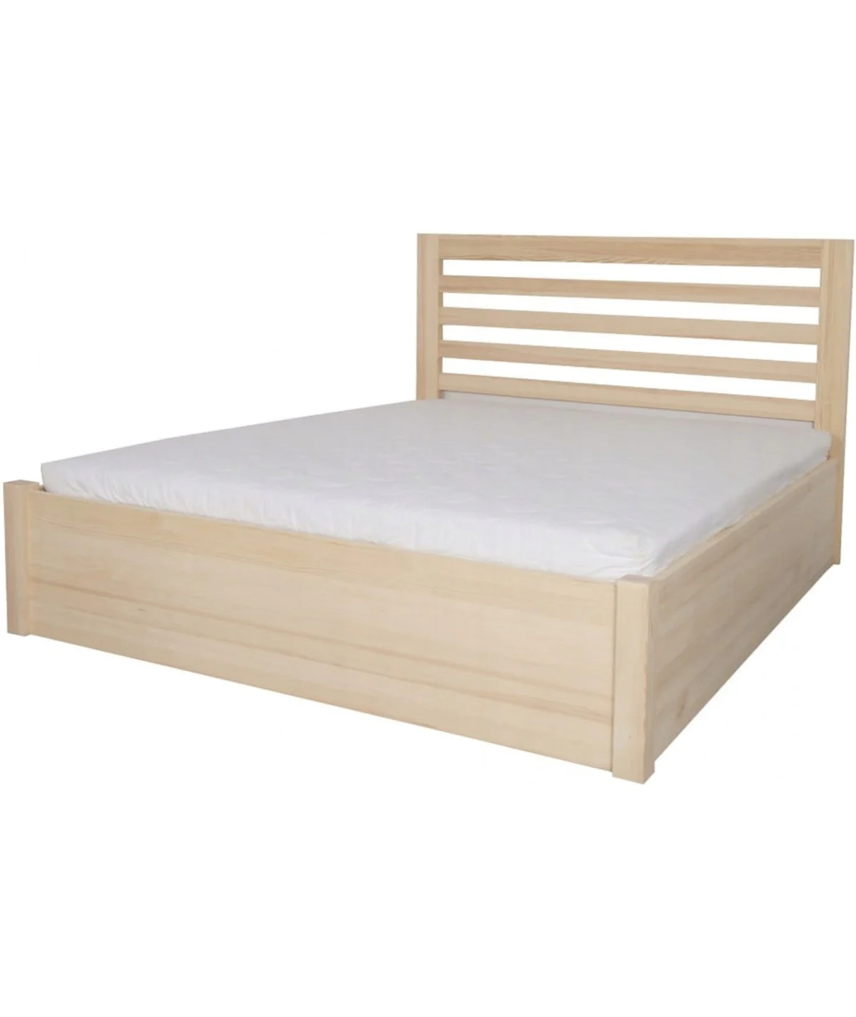 Łóżko sosnowe KORAL 5 STOLMIS podnoszone na ramie drewnianej