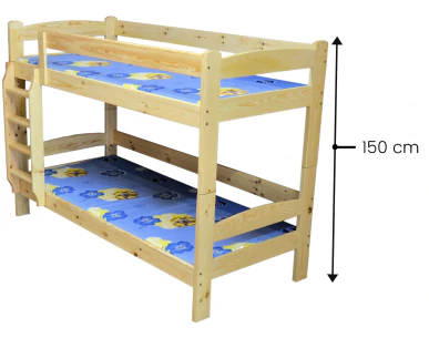 Wymiary łóżka piętrowego sosnowego o mocnej konstrukcji Duette Zaczarowana Sypialnia
