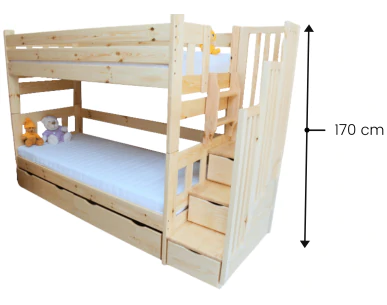 Specyfikacja wymiarowa łóżka piętrowego Excelent Zaczarowana Sypialnia