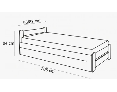 Łóżko piętrowe niskie bukowe FOR 2 PLUS GABI MEBLE wymiary