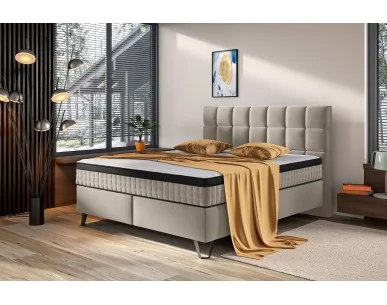 Wysokie łóżko kontynentalne z materacem ALEXANDER Comforteo