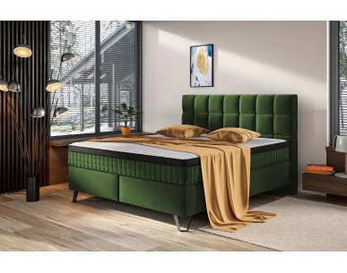 Zielone łóżko kontynentalne ALEXANDER Comforteo